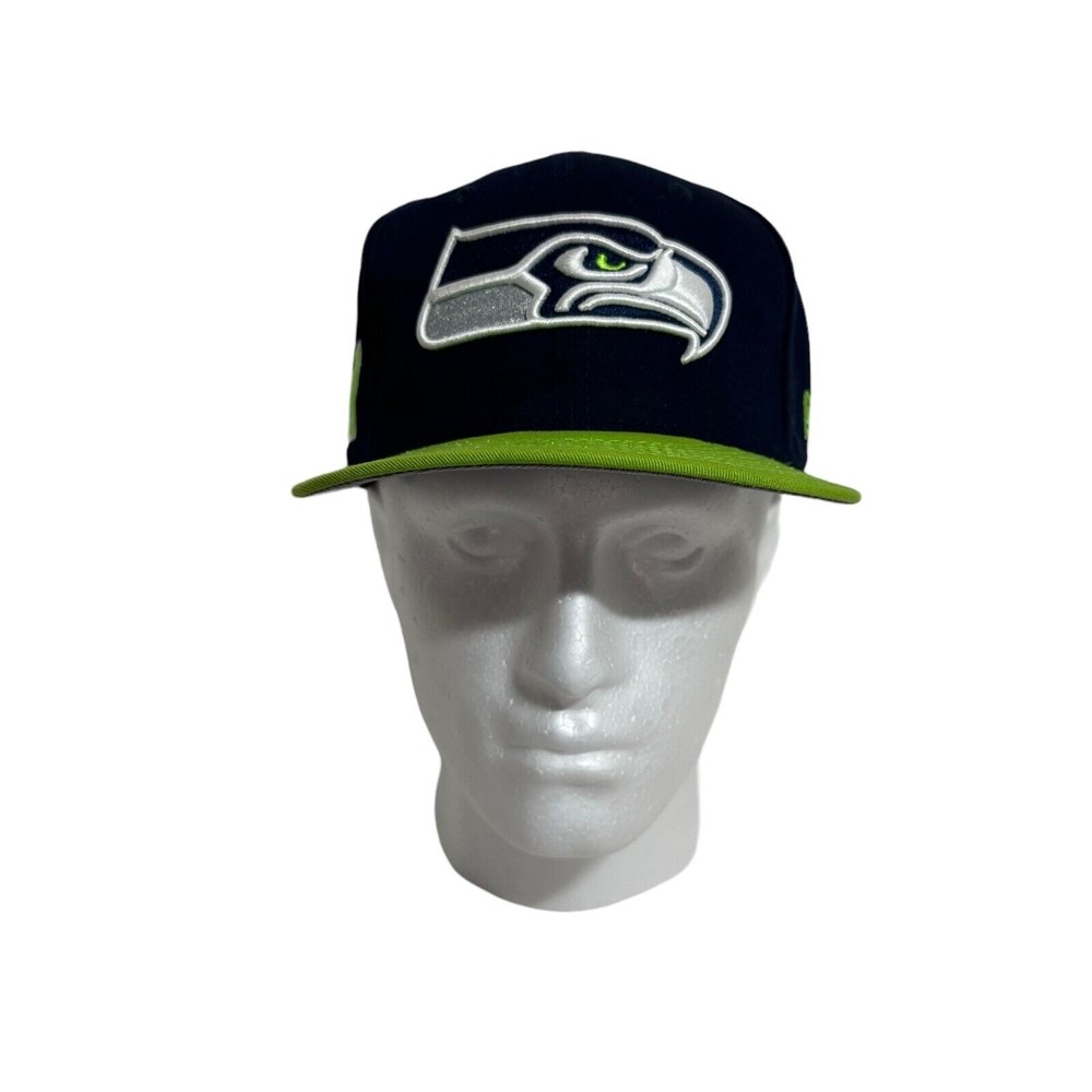 Seattle Seahawks Flat Brim Snapback Hat New Era 9FIFTY NFL Adjustable Football